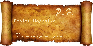 Panity Hajnalka névjegykártya